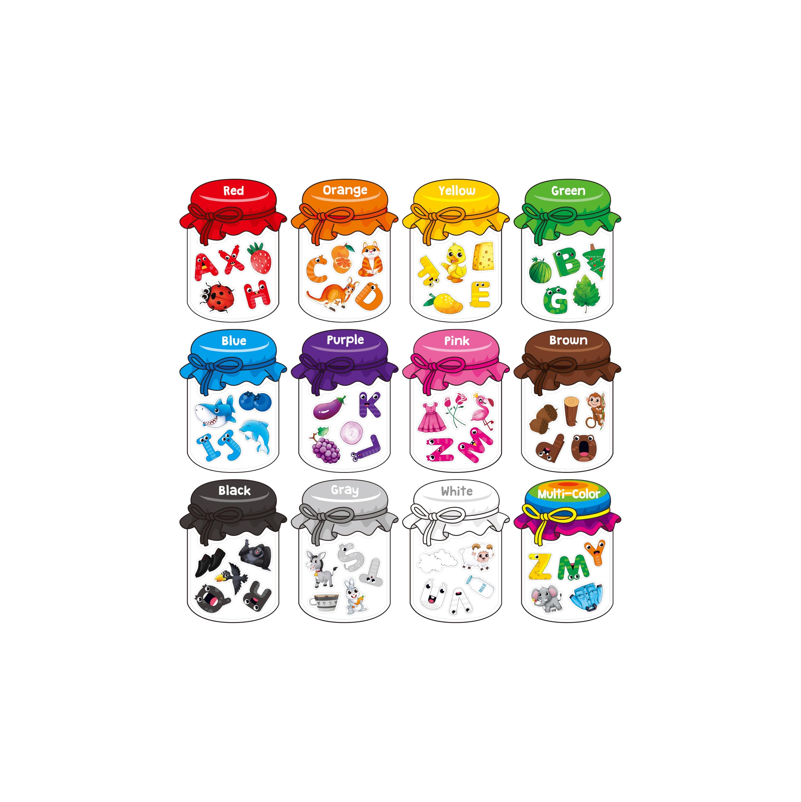 Amazon.com: 12 Pieces Magnetic Color Sorting Jars, 60 Color